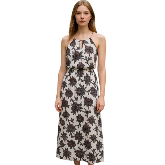 Abercrombie & Fitch Dress M Halter Black Key Hole Bodice Y2K Hippy Boho Maxi - Picture 12 of 12